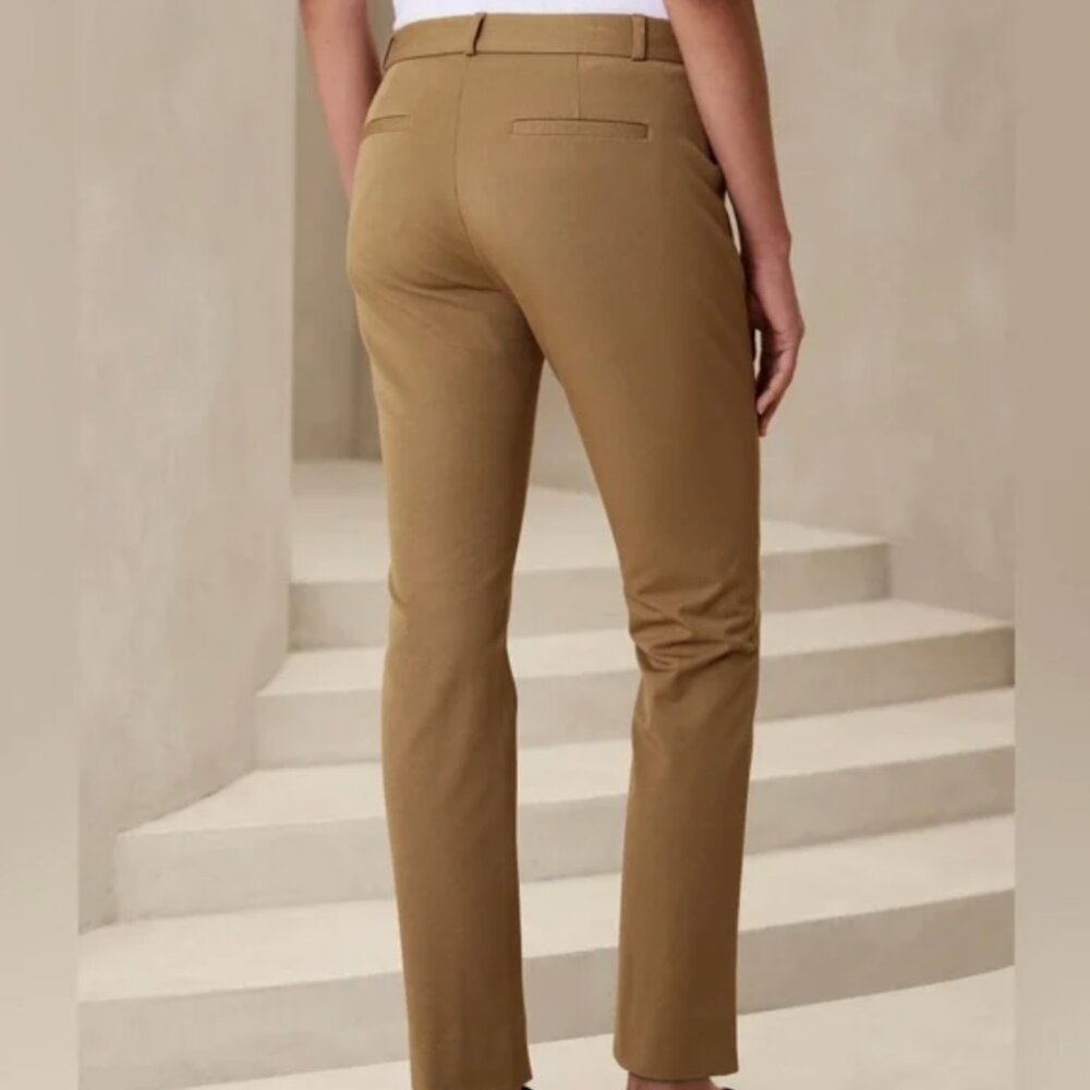 Banana Republic Sloan Dark Camel Slim Ankle Pant 2P NWT - Picture 3 of 10